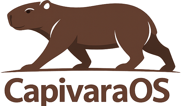 CapivaraOS horizontal logo, brown